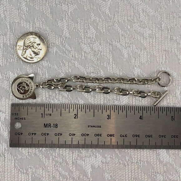 Arm & Hammer Chain Bracelet with A&H Cat & Kitty Krew Sitting White Cat Charms - Picture 10 of 11